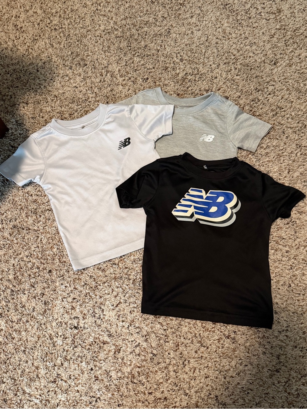 New Balance Kids Short Sleeve Tee Trio - Black, Gray & Light Gray
